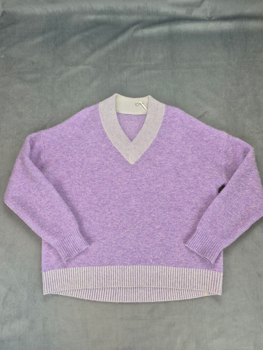Lululemon Alpaca Blend Cozy Oversized V-Neck Heather Lavender Purple Sweater S